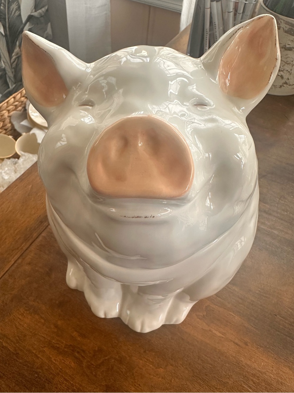 Pier 1 Imports 2000s Smiling Piggie Cookie Jar